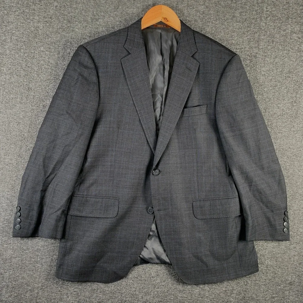 Peter Millar Blazer Jacket Men 40S Gray Windowpane Sport Coat